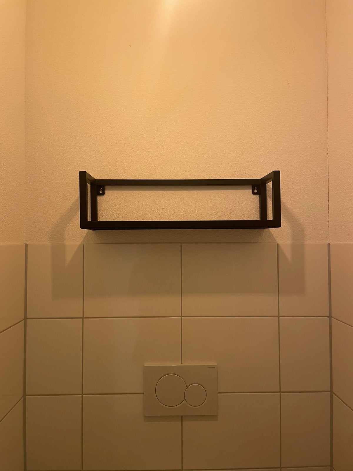 Rek metaal en hout zwart toilet, Ophalen, Zo goed als nieuw, Zwart