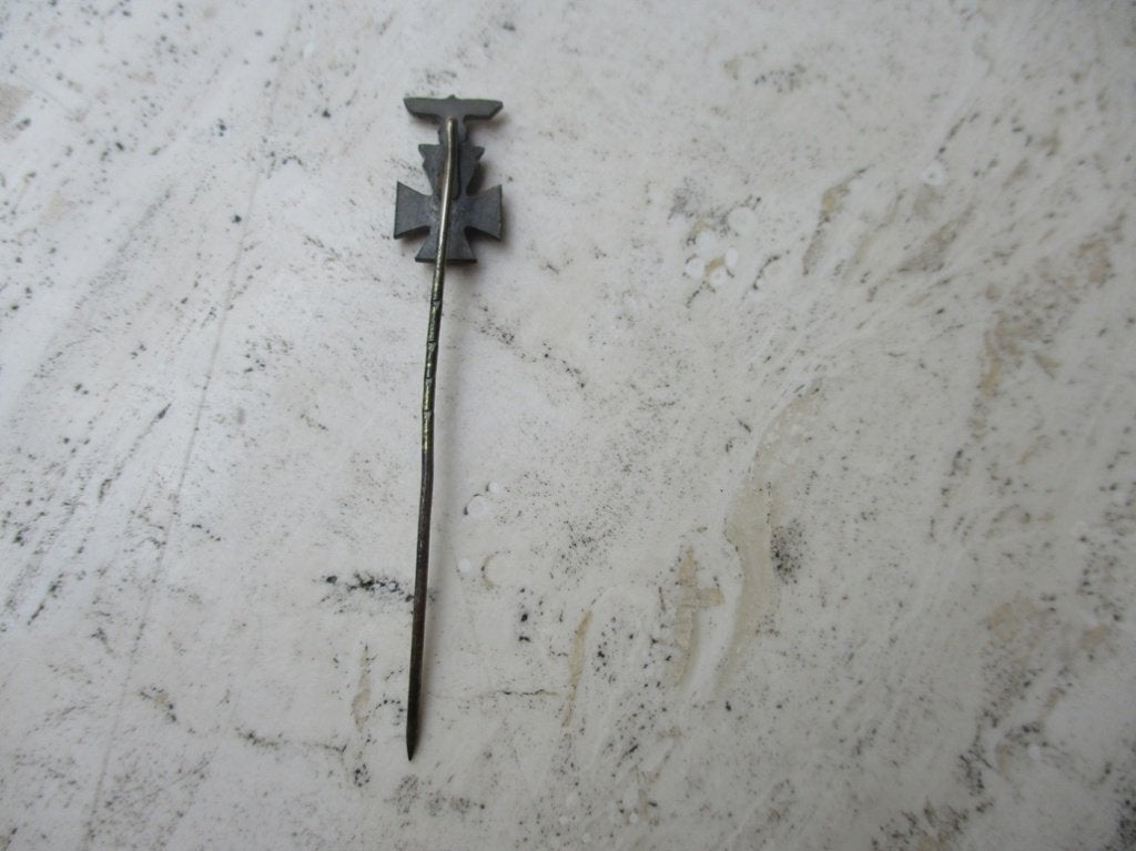 Miniatuurpin EK2+Spange 9mm, Verzamelen, Ophalen of Verzenden, Landmacht, Duitsland, Lintje, Medaille of Wings