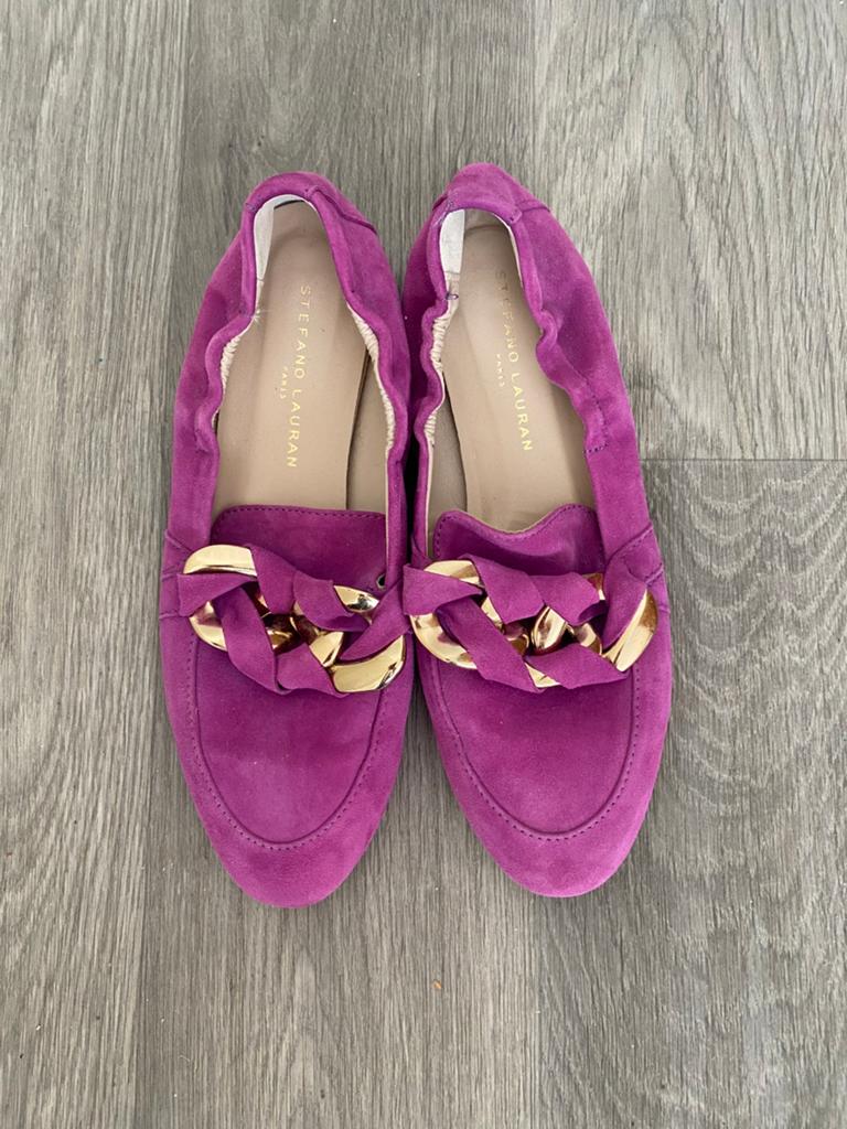 Stefano Lauran suede instappers maat 37, Kleding | Dames, Schoenen, Verzenden, Instappers, Zo goed als nieuw, Roze