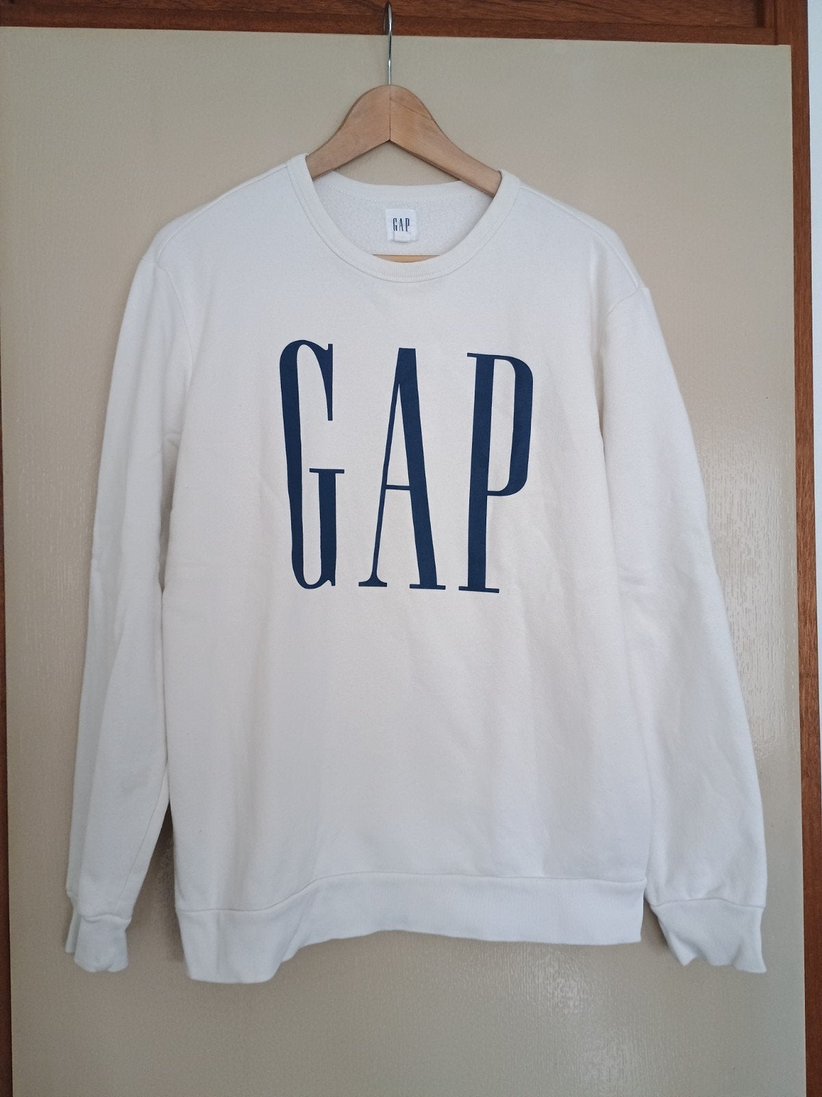 GAP sweater wit met blauw logo - Maat S, GAP, Wit, Ophalen of Verzenden, Zo goed als nieuw