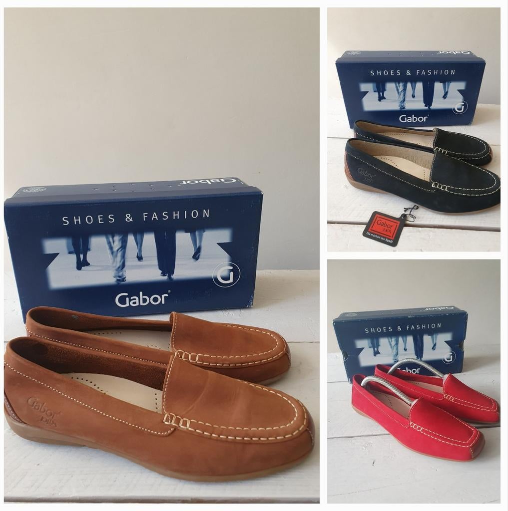 3x Gabor instappers (Jollys) Maat 42, Blauw, Instappers, Gabor, Ophalen of Verzenden