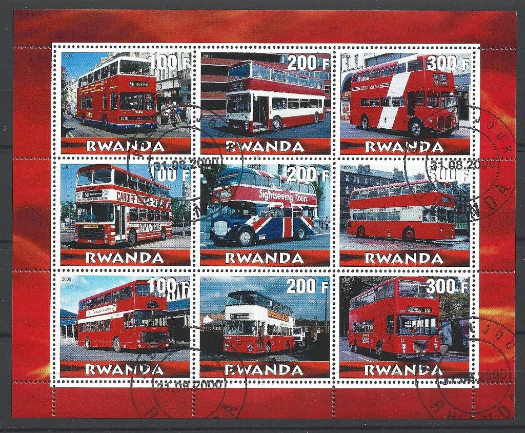 Rwanda 2000 MS gebr. b, Verzenden, Gestempeld, Dier of Natuur