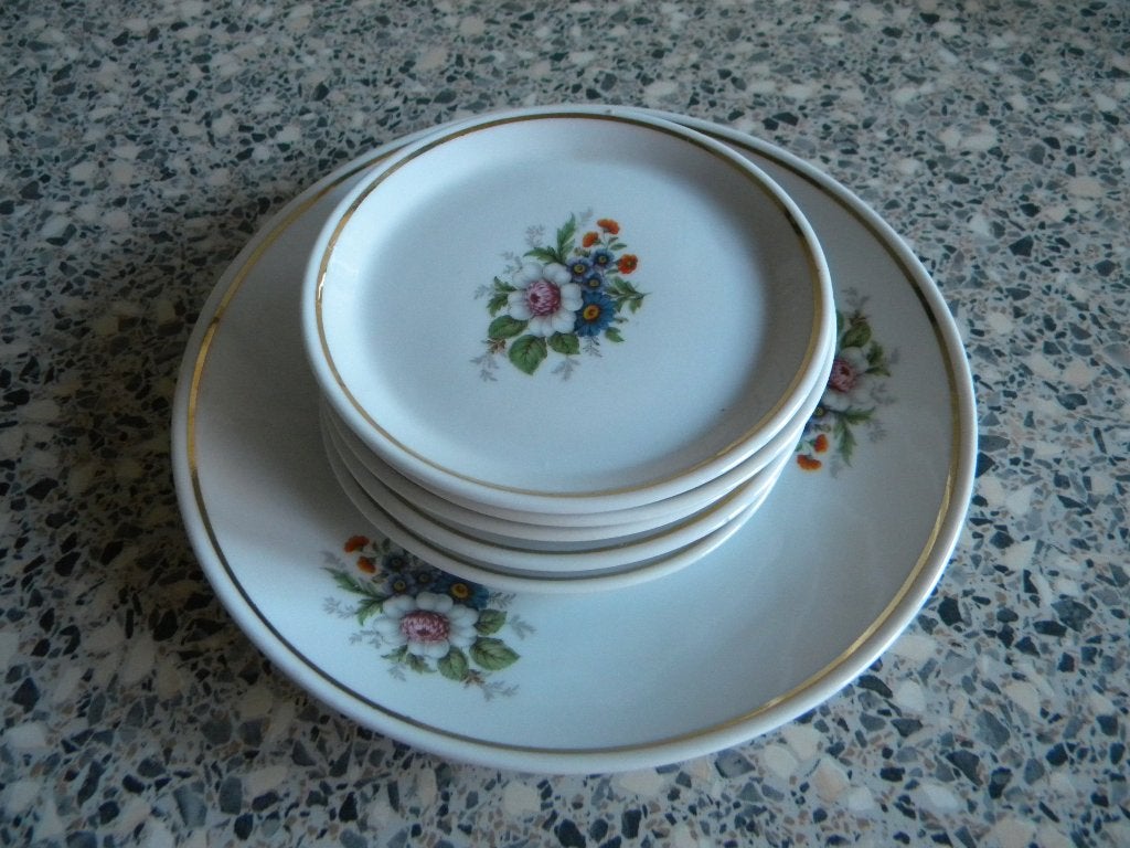 Petit fours set 3 STUKS,  PORSELEIN 2 STUKS, GLAS 1 ST., Ophalen of Verzenden, Zo goed als nieuw, Bord(en), Wedgwood