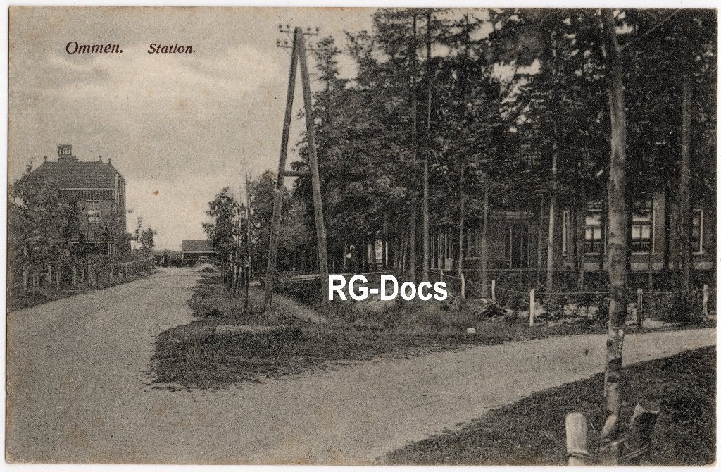 Ansichtkaart - Briefkaart Trein Station Ommen 1925, Verzamelen, Ophalen of Verzenden, 1920 tot 1940, Gelopen, Overijssel