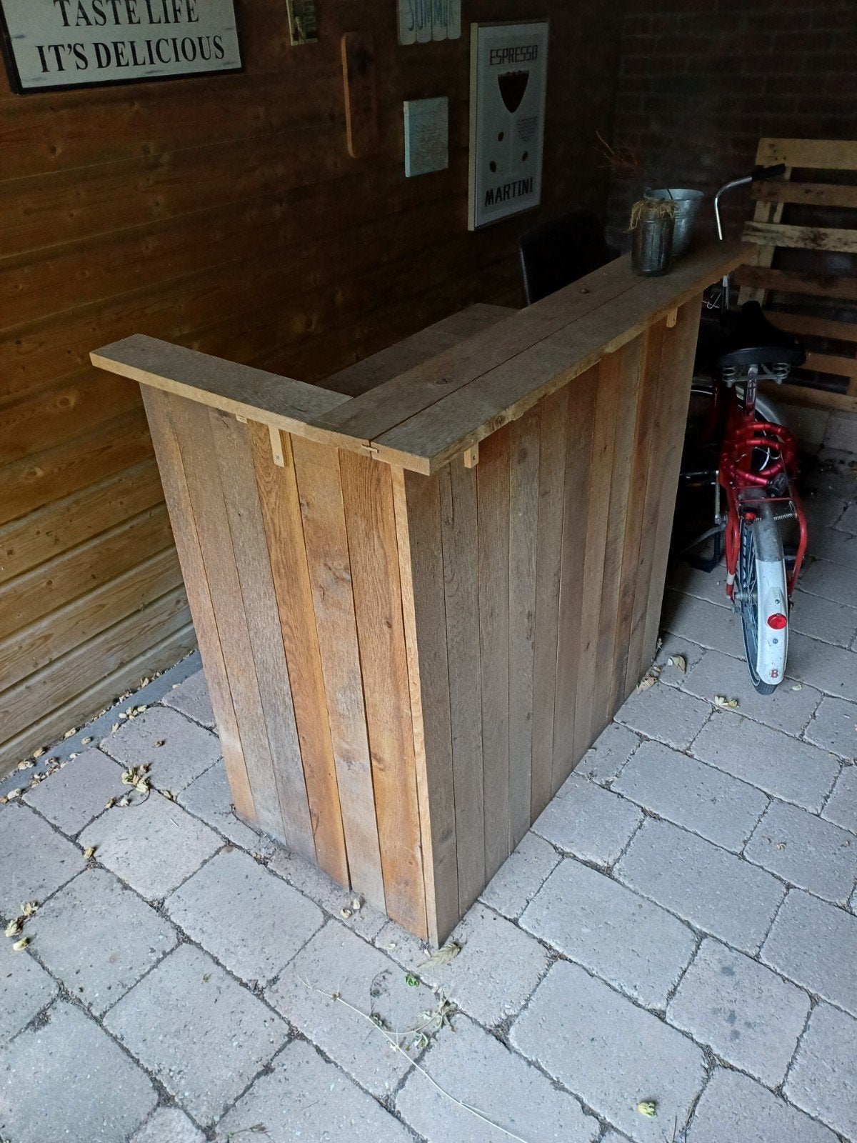 Houten buiten bar, Ophalen, Gebruikt