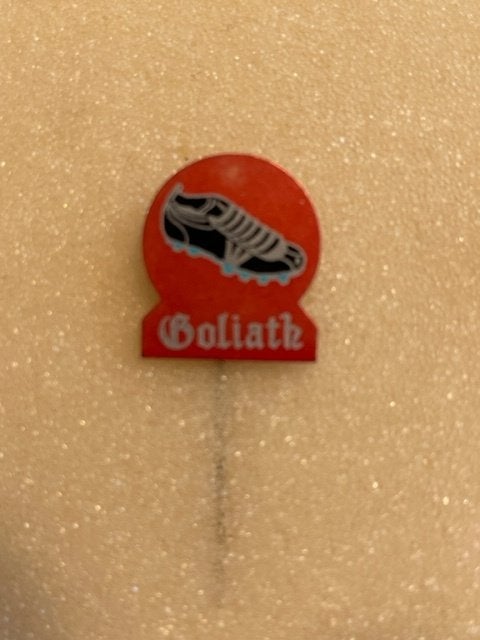 Goliath voetbal schoen speldje, Ophalen of Verzenden, Zo goed als nieuw, Overige onderwerpen