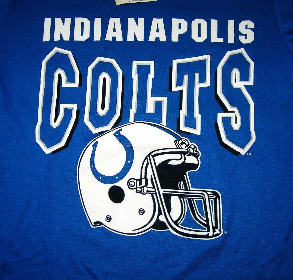 Indianapolis Colts NFL t-shirt by Garan made in the USA, Info@taurusvintage.nl, Ophalen of Verzenden, Kleding, Weg en land