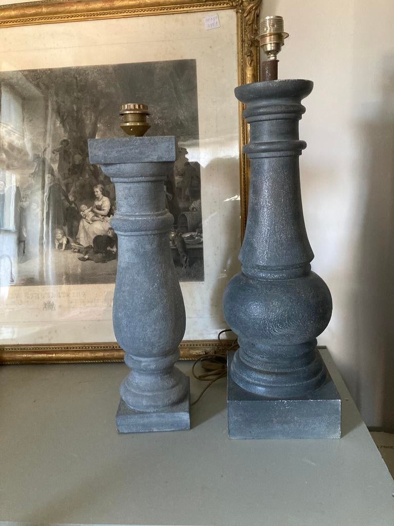 Landelijke lampenvoeten van hout ambachtelijk gemaakt, Ophalen, Zo goed als nieuw, Hout, Minder dan 50 cm