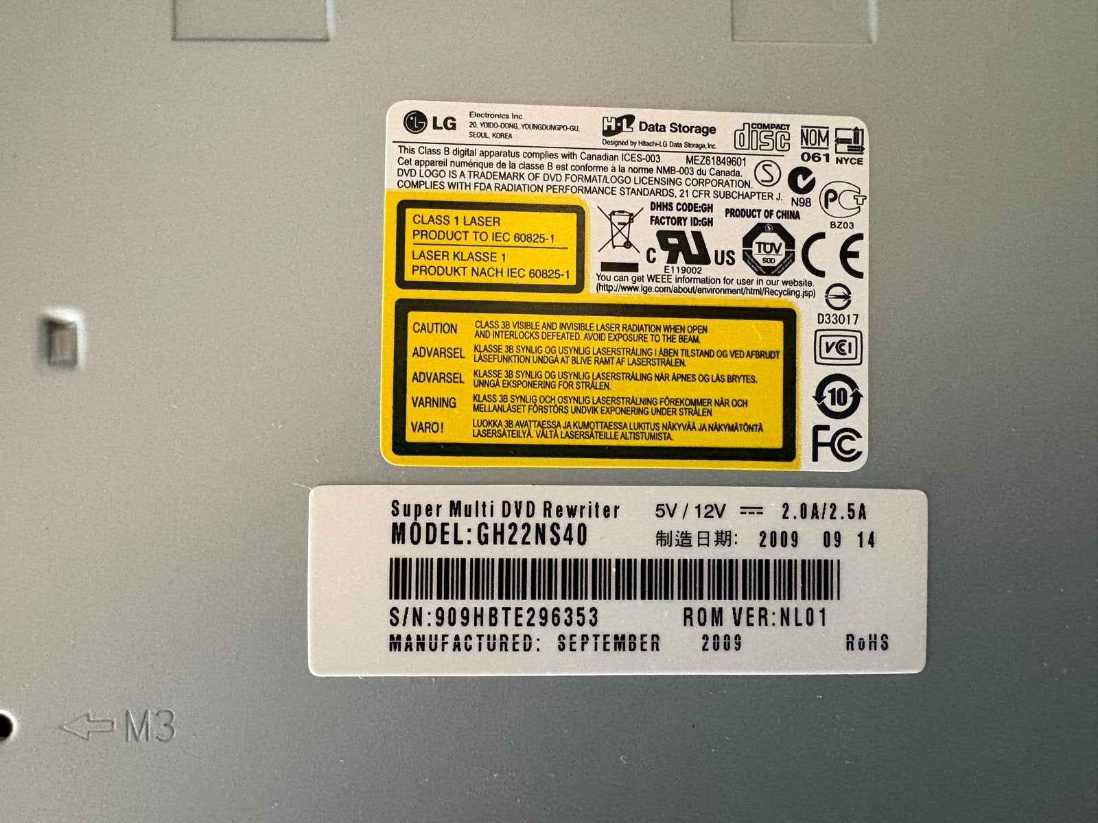 LG Super Multi DVD Rewriter GH22NS40 - Intern, Computers en Software, Intern, Gebruikt, Ophalen of Verzenden, Windows
