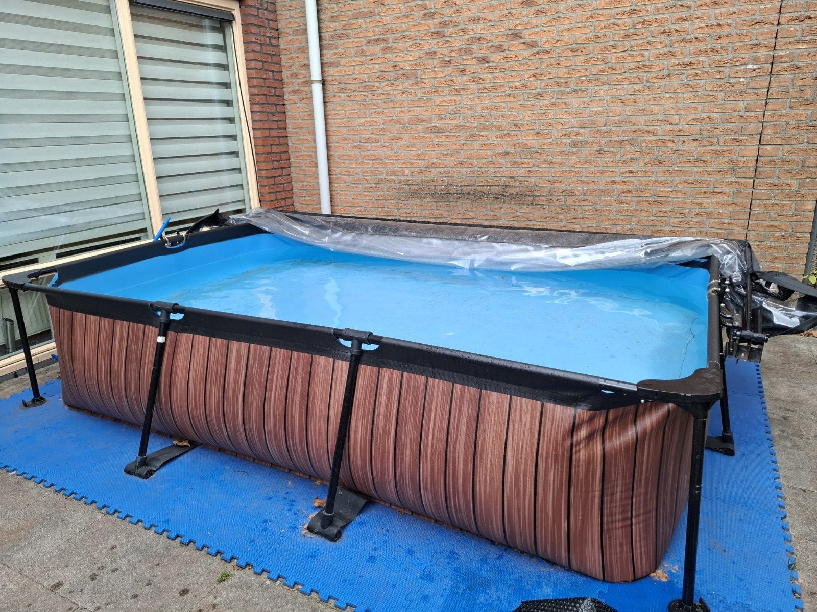Exittoy Zwembad 300x200x65 cm met kap en schaduwdoek, Tuin en Terras, Ophalen, Gebruikt, Opzetzwembad, 200 tot 400 cm
