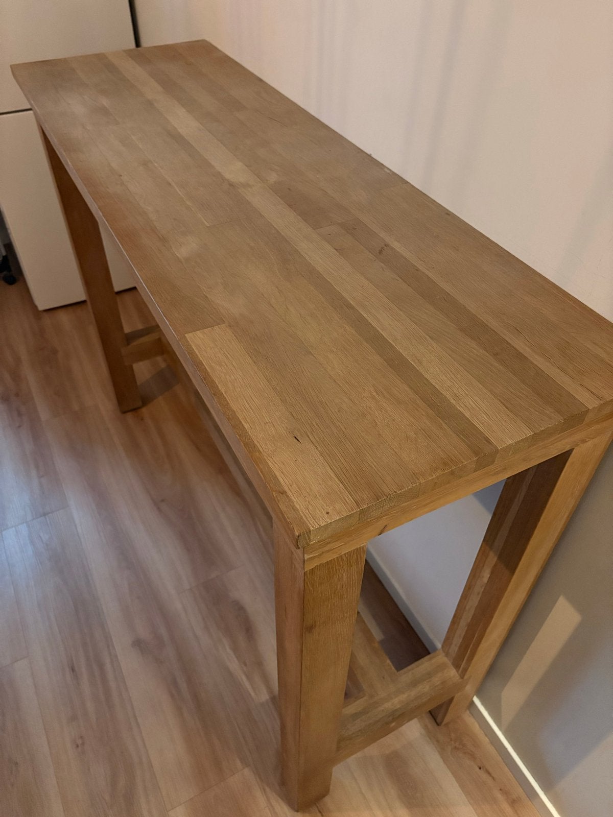 Massief eiken bartafel/hoge sidetable - Maatwerk, Ophalen, 100 tot 150 cm, Eikenhout, Tot twee personen