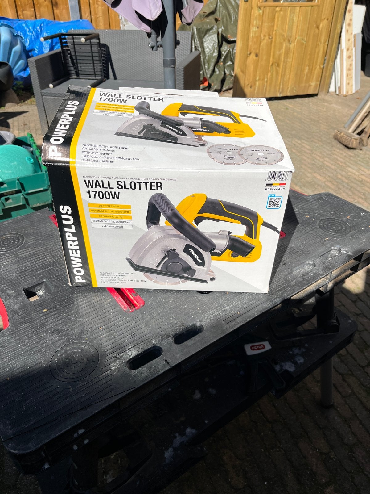 Powerplus POWX0640 Muurfrees 1700W - Nieuw in doos, Doe-het-zelf en Verbouw, Ophalen, Overige typen, Nieuw, 30 tot 70 mm