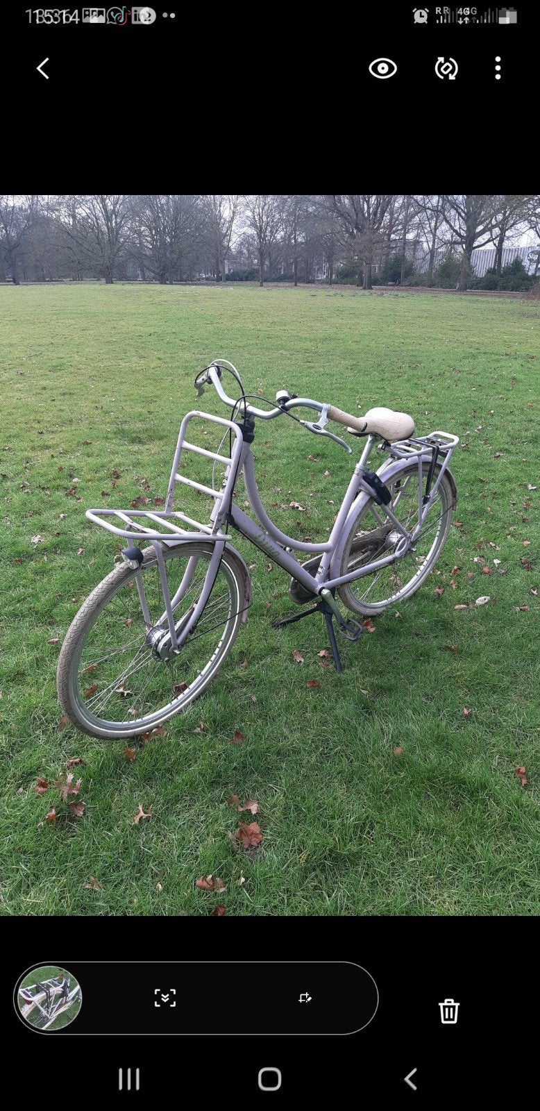 Roze Batavus Diva omafiets met voorrekje, Ophalen, Terugtraprem, Versnellingen, Batavus