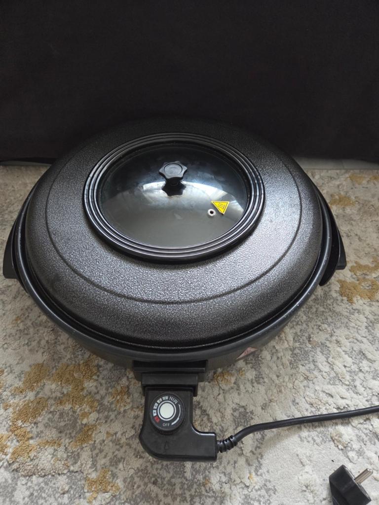 Elektrische Pizza Pan / Hapjespan met Deksel, Ophalen