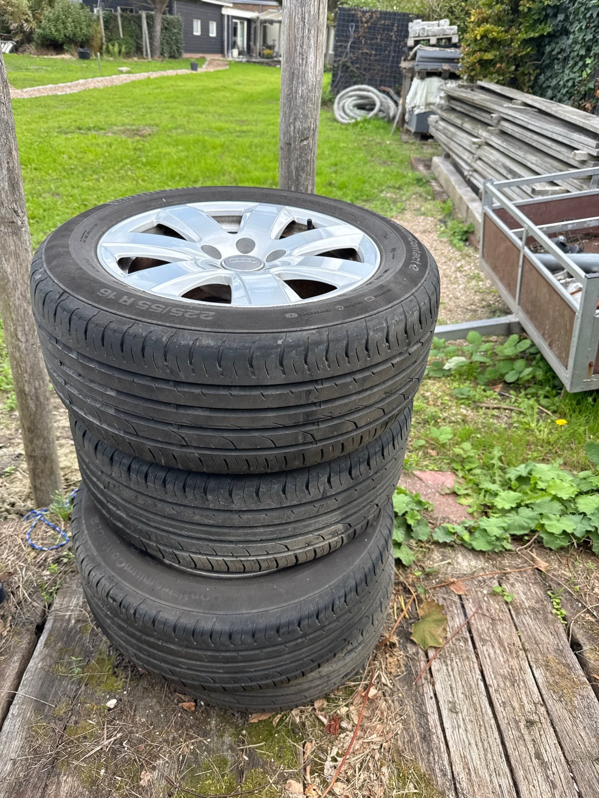 Audi originele velgen met top profiel, 4 stuks, Ophalen, Gebruikt, 16 inch, Banden en Velgen