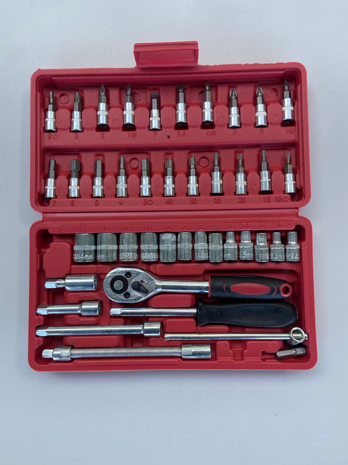 46-delige doppenset chroom vanadium, Ophalen of Verzenden, Nieuw, Gereedschapsset, Overige merken
