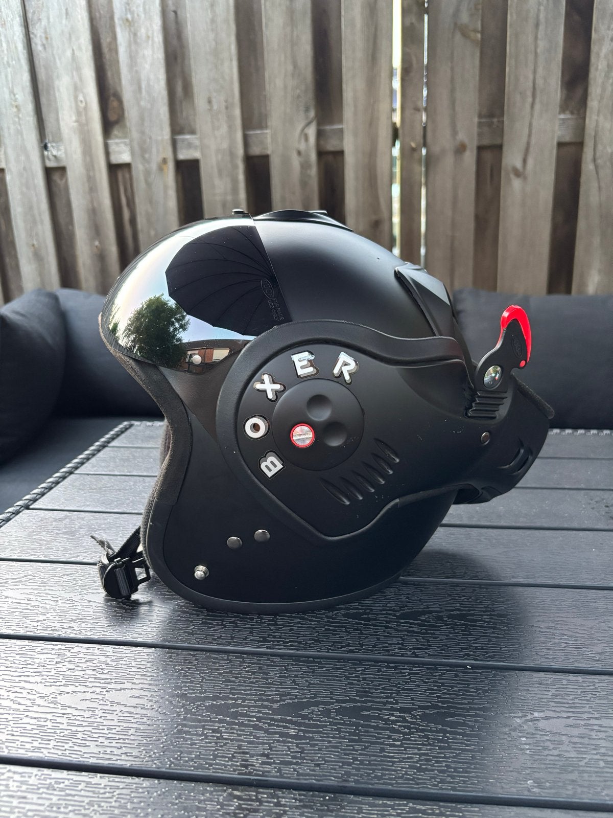ROOF Boxer V8 motorhelm - Mat zwart, Ophalen, Tweedehands, Systeemhelm, Overige merken