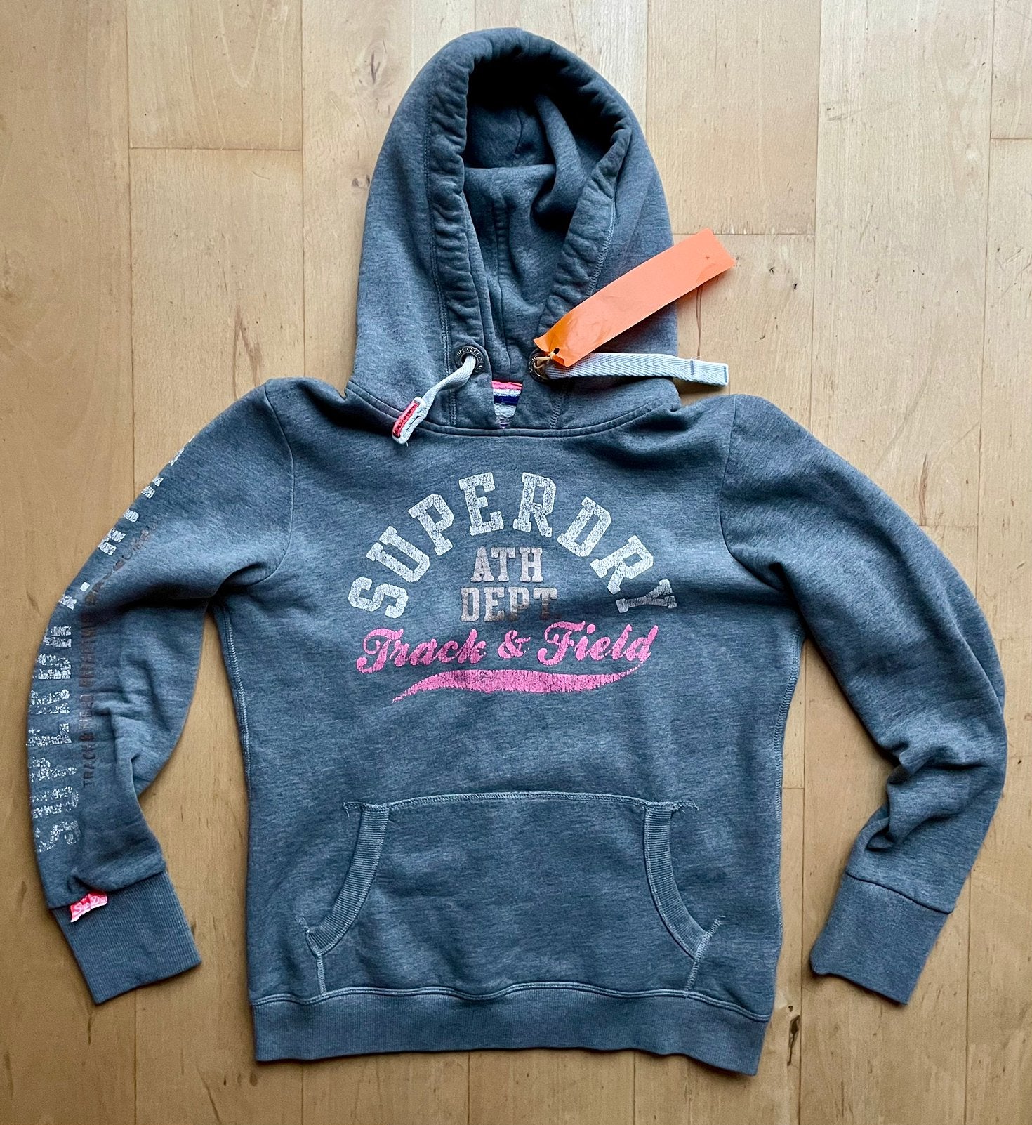 Superdry hoodie / trui / sweater met capuchon L grijs, Ophalen of Verzenden, Maat 42/44 (L), Grijs
