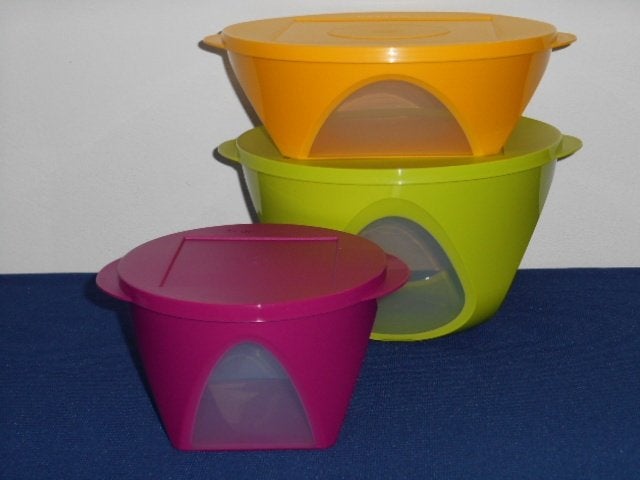Tupperware Atlantis Kommen (3) Set, Ophalen of Verzenden, Nieuw, Bak of Kom, Met deksel
