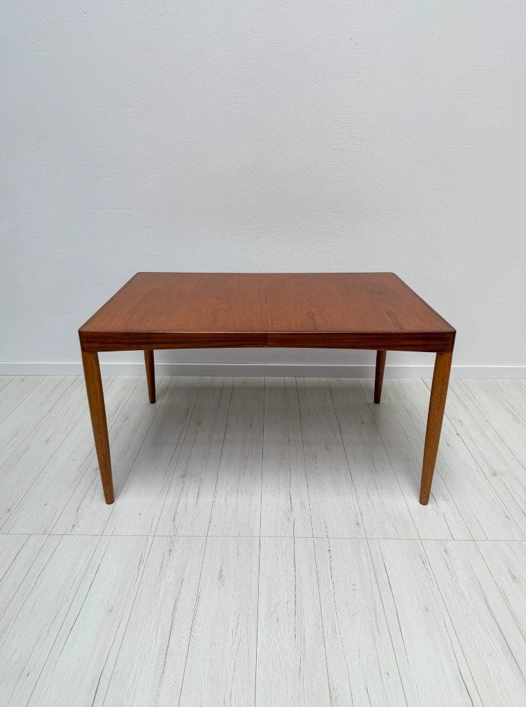 Deense uitschuifbare teak eettafel vintage mid century 60s