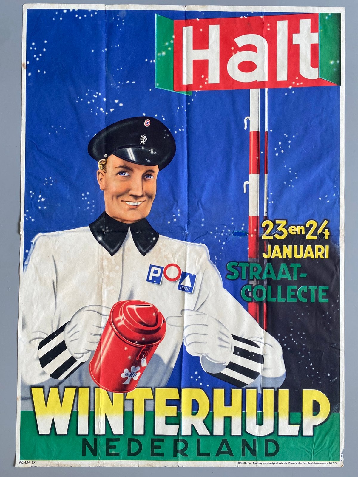 Affiche Winterhulp WHN wo2, Verzamelen, Militaria | Tweede Wereldoorlog, Ophalen of Verzenden, Nederland, Foto of Poster