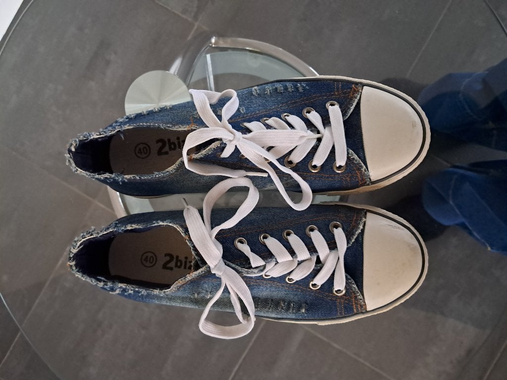 Sneaker denim, Blauw, Ophalen of Verzenden, Sneakers of Gympen, Zo goed als nieuw