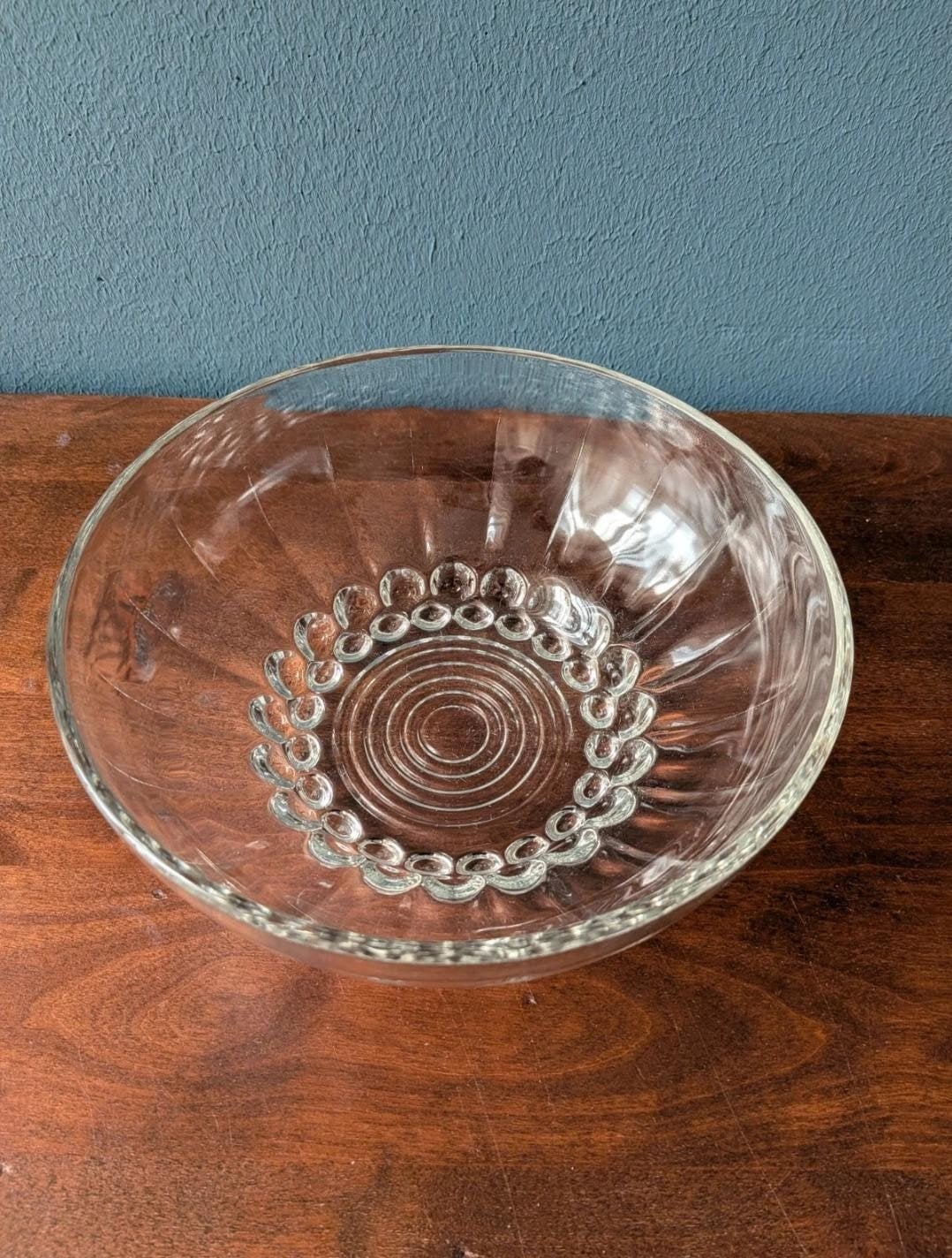 Vintage glazen fruitschaal, Ophalen of Verzenden