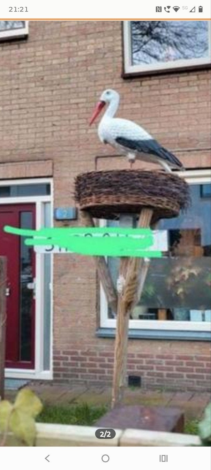 Ooievaar op nest, Ophalen, Zo goed als nieuw