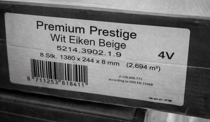 Premium Prestige Laminaat Wit Eiken Beige - Made in Germany, Ophalen, Nieuw, 10 m² of meer, 10 tot 30 cm