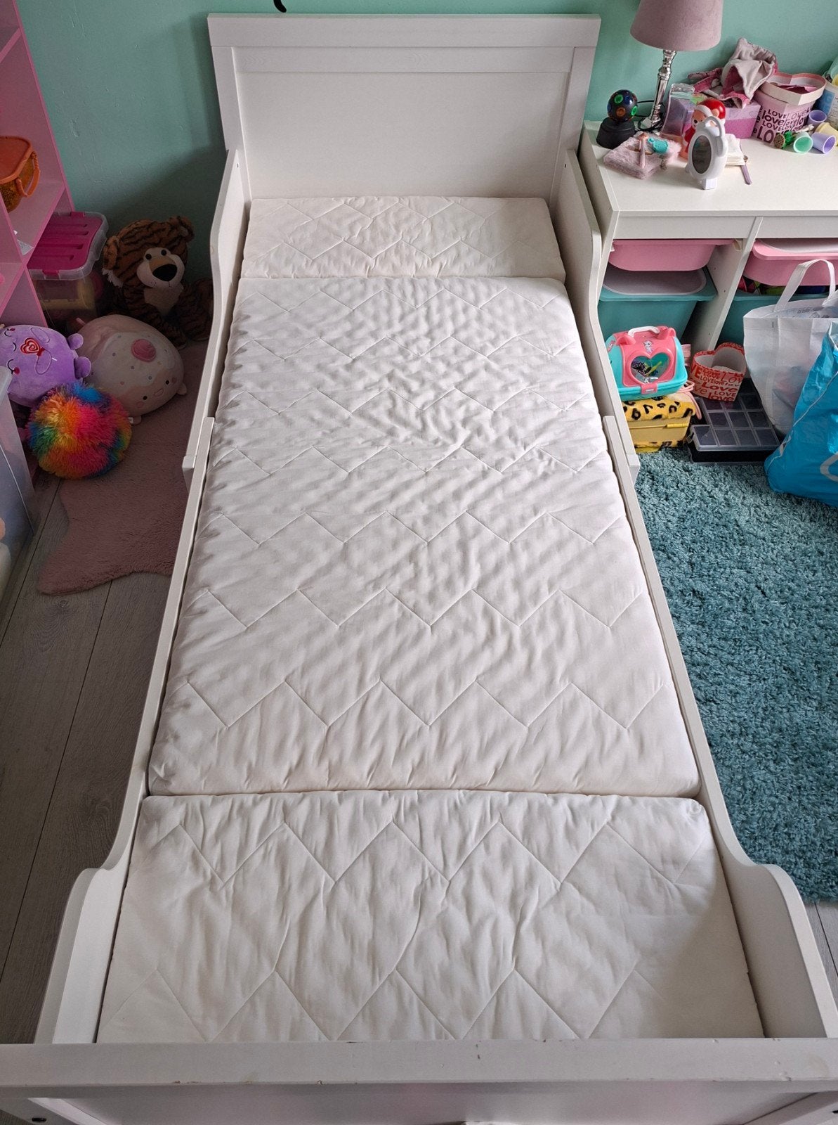 Ikea Sundvik Meegroeibed incl lattenbodem en matras, Ophalen, 180 cm of meer, 70 tot 85 cm, Lattenbodem