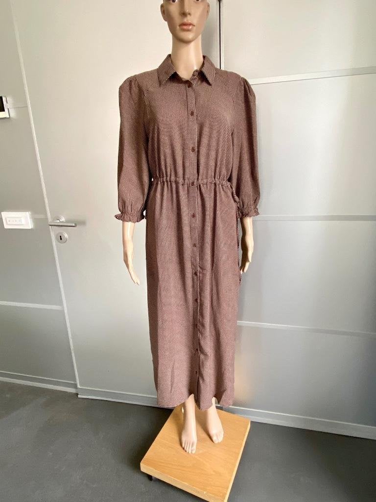 i312 Nieuw: Culture maat S=36/38 lange jurk maxi bruin/beige, Bruin, Nieuw, Ophalen of Verzenden, Maat 36 (S)