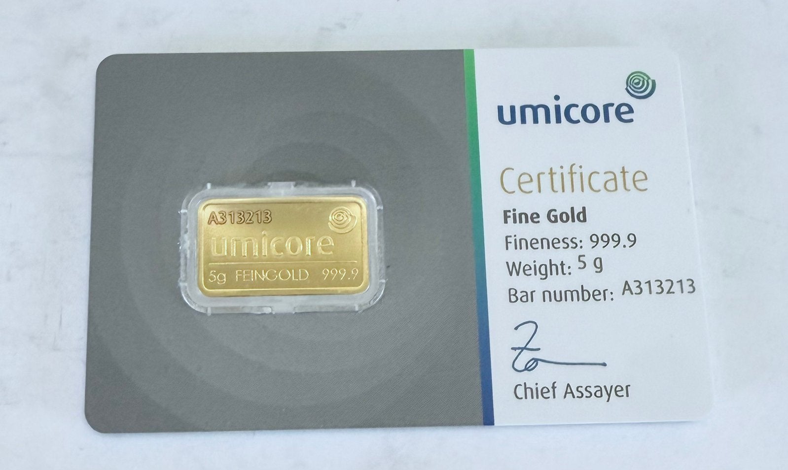 5 gram Goud Umicore / LBMA 9999 goud, Ophalen of Verzenden, Goud
