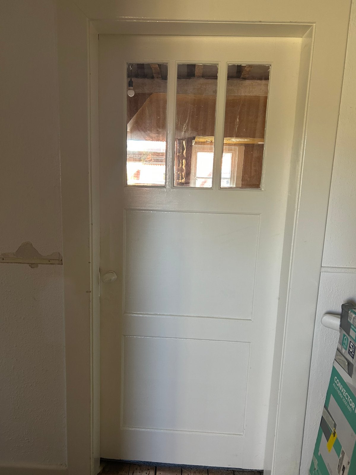 Houten jaren ‘30 binnendeuren met glas, Ophalen, Gebruikt, 80 tot 100 cm, Binnendeur