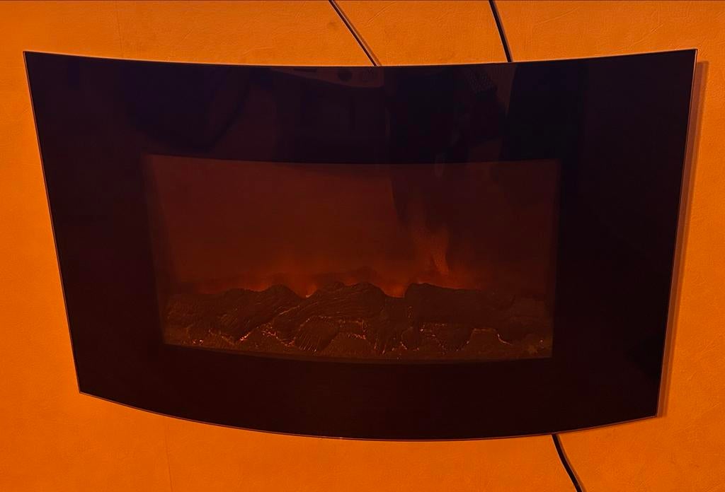 Eurom Valencia Elektrische Haard - Wandmodel, Ophalen of Verzenden, Gebruikt, Hangende haard, Elektrische haard
