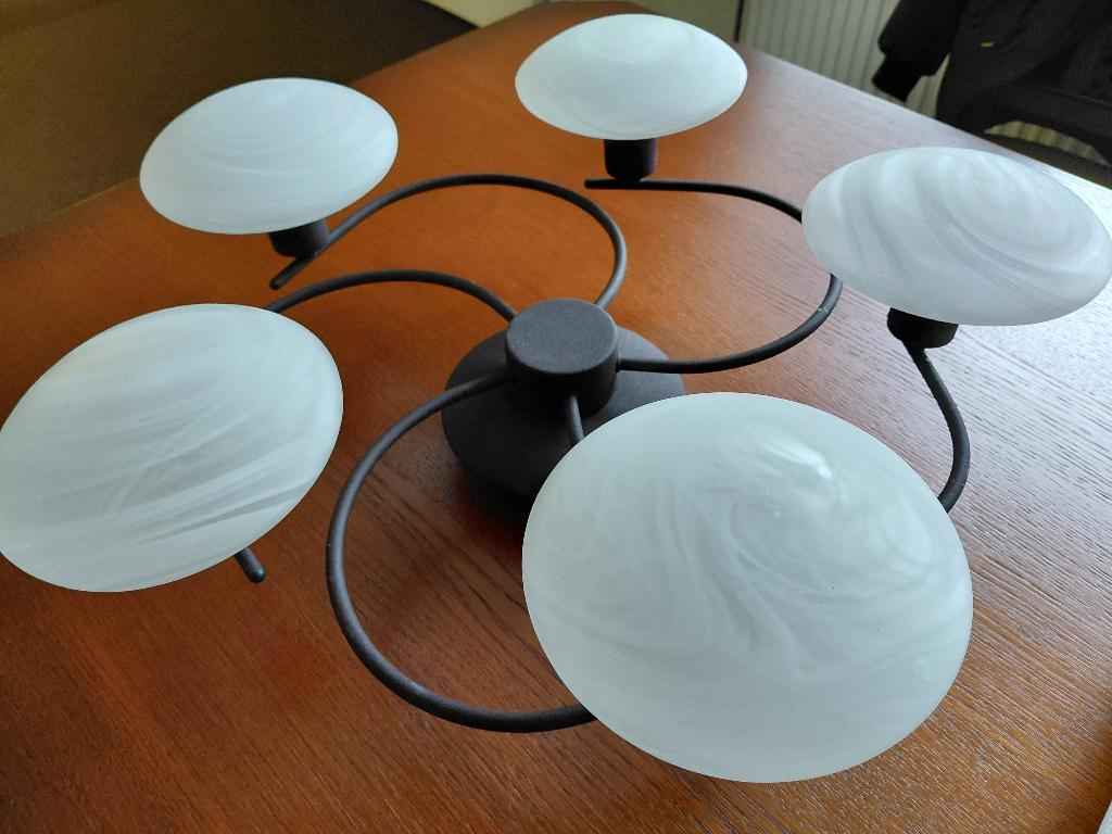plafondlamp met 5 lampen, Huis en Inrichting, Lampen | Plafondlampen, Ophalen of Verzenden, Zo goed als nieuw