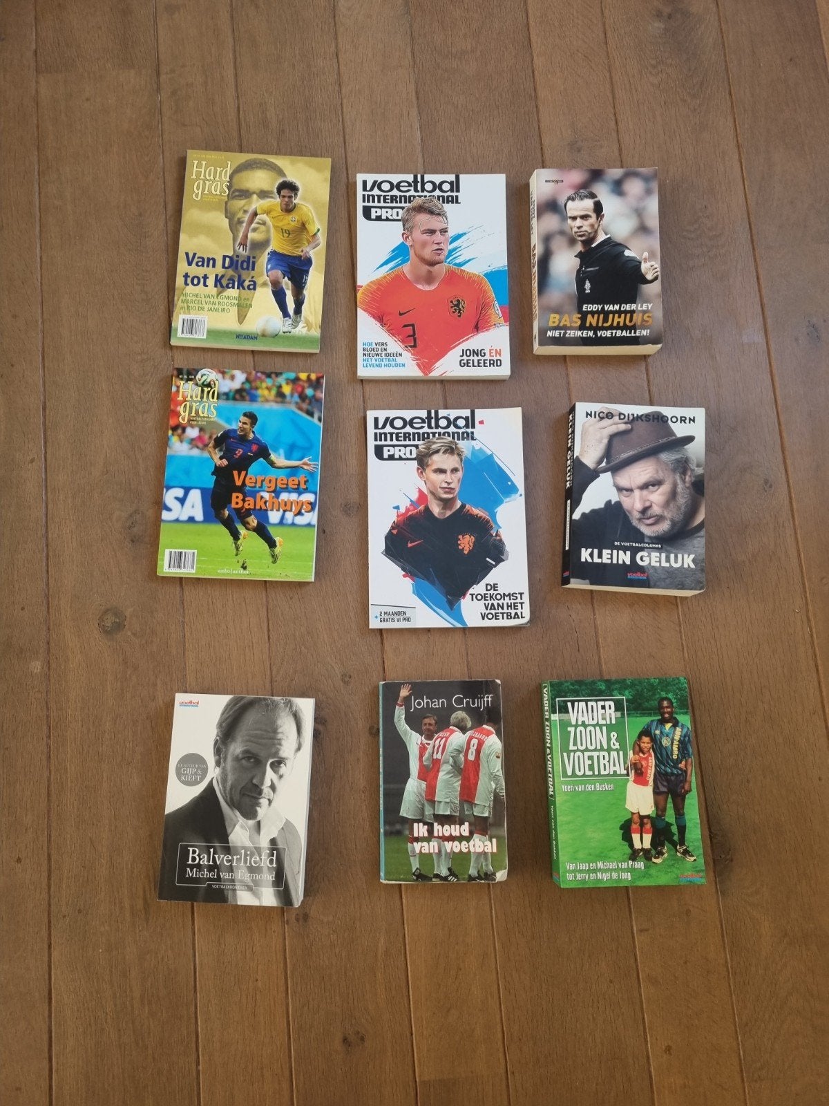 9 Voetbalboeken: Johan Cruijff VI, etc, Ophalen of Verzenden, Gelezen, Nico Dijkshoorn, Michel van Egmond, Eddy van der Ley, Balsport