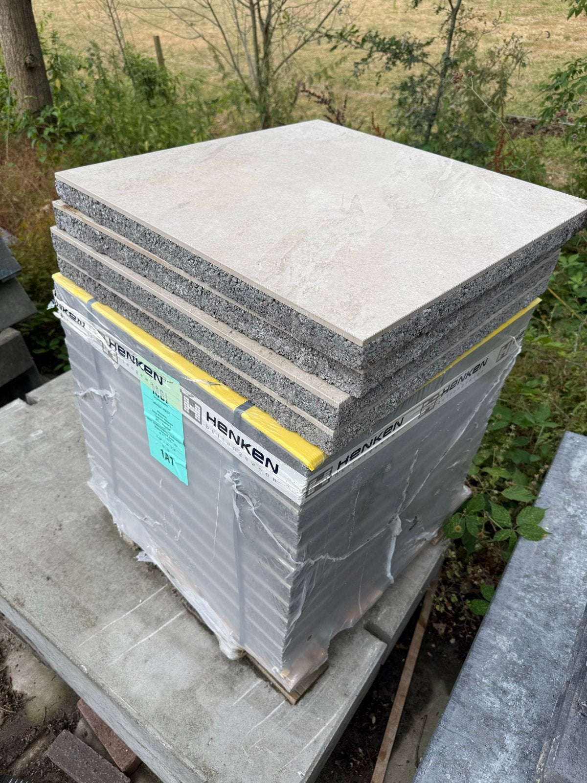 Geoceramica 60x60 Plotone S Greige terrastegels (16 stuks), Ophalen, 60 cm of meer, Keramiek, Nieuw