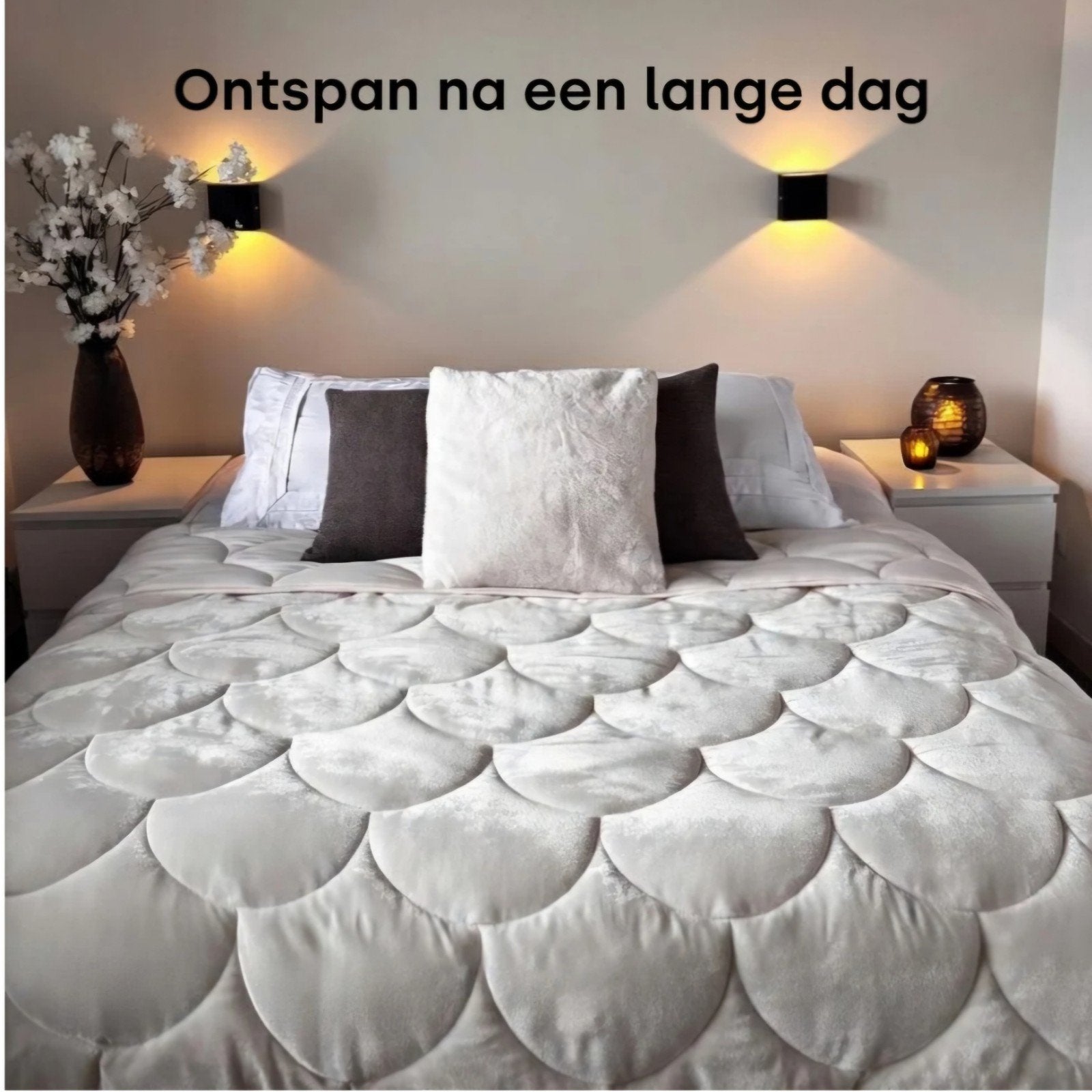 Y-not Dream Big Verzwaringsdeken Velvet Greige 140x220, Gewatteerd, Overige merken, Eenpersoonsbed, Ophalen of Verzenden