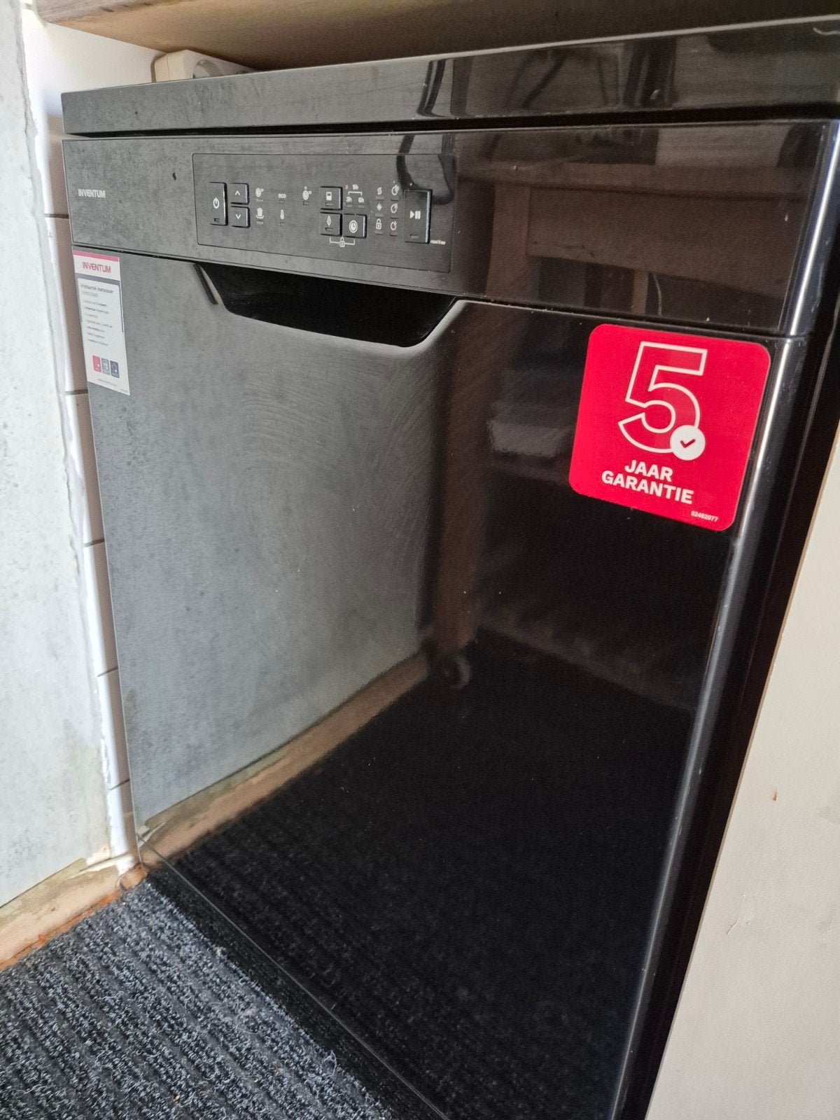Inventum VWV6008AB Vrijstaande Vaatwasser Zwart, Witgoed en Apparatuur, Vaatwasmachines, Ophalen, 60 cm of meer, Zo goed als nieuw