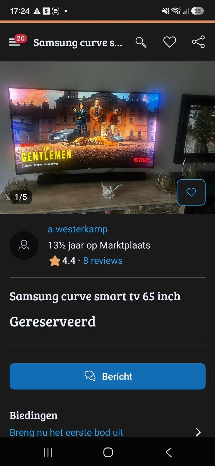 Samsung Curved Smart TV 65 inch, Gebruikt, Ophalen of Verzenden, Samsung, 100 cm of meer