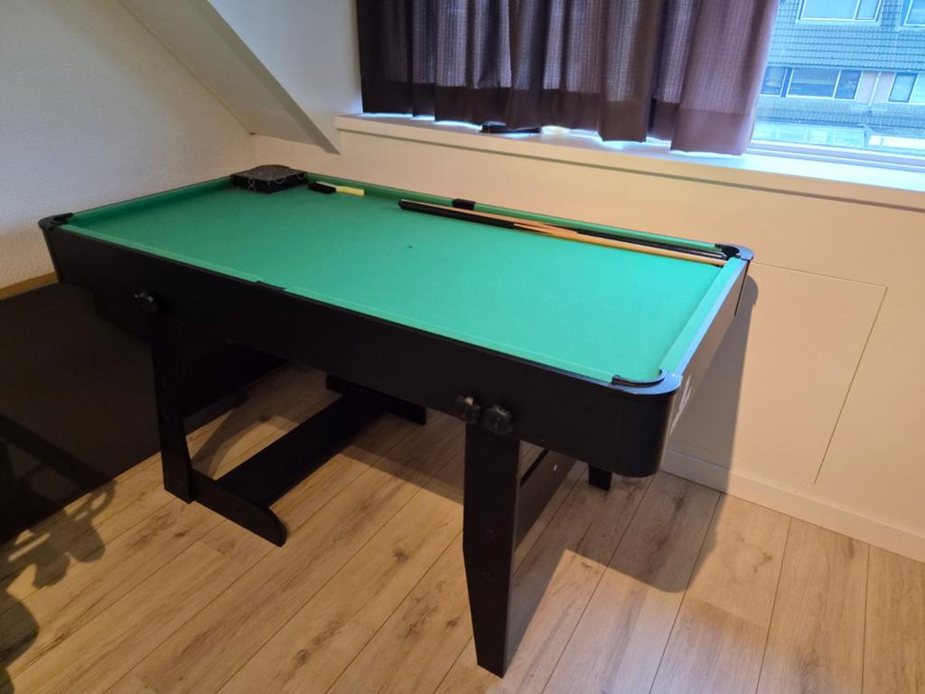 Opklapbare Cougar pooltafel met accessoires, Sport en Fitness, Biljarten en Poolen, Ophalen, Zo goed als nieuw, Pooltafel