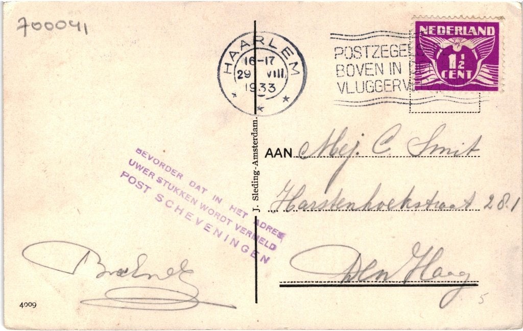 700041	Zandvoort	1933 Strand en duingezicht	Gelopen, Ophalen of Verzenden, 1920 tot 1940, Gelopen, Noord-Holland