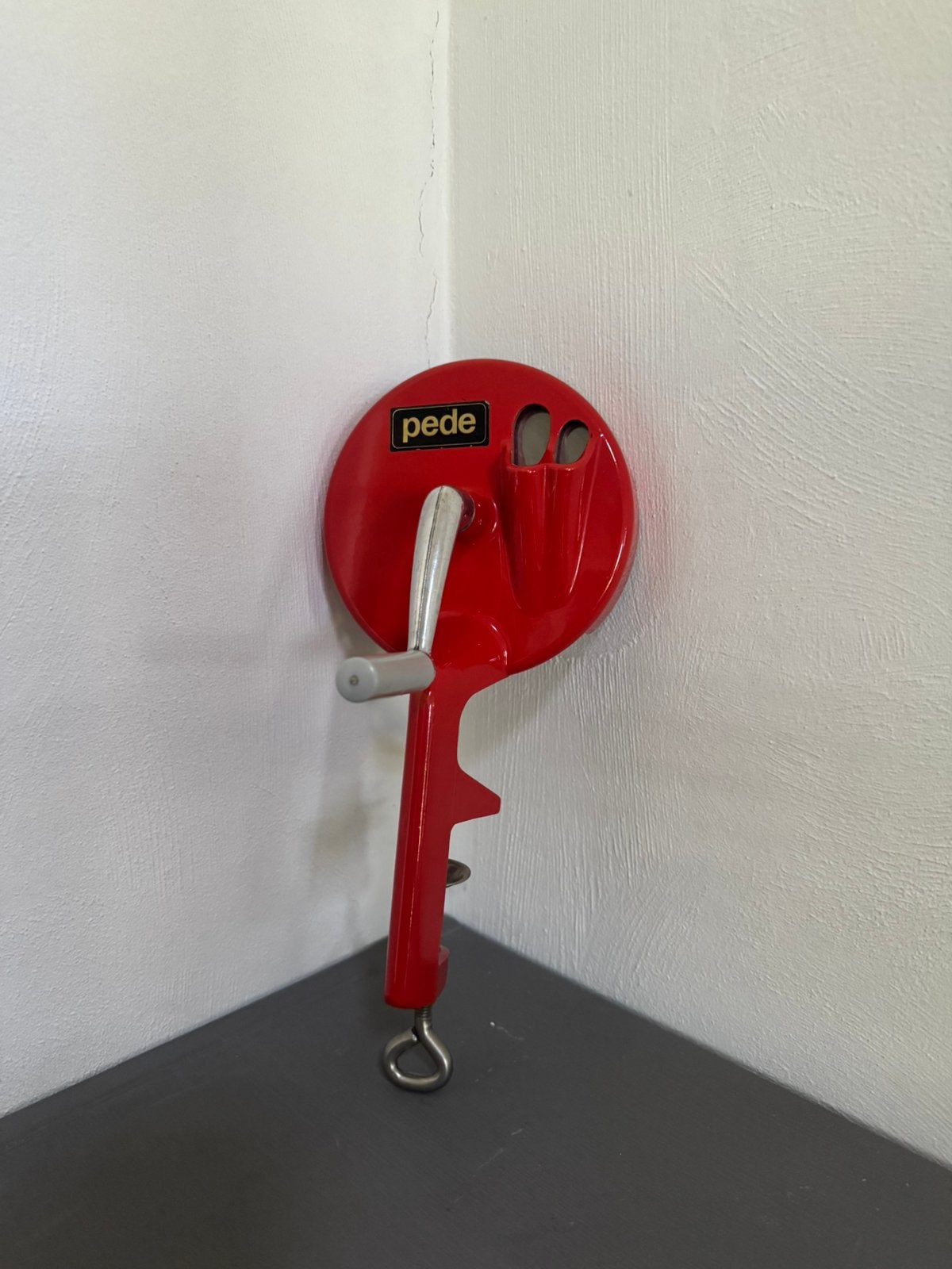 Vintage snijbonenmolen pede rood met doos, Ophalen of Verzenden
