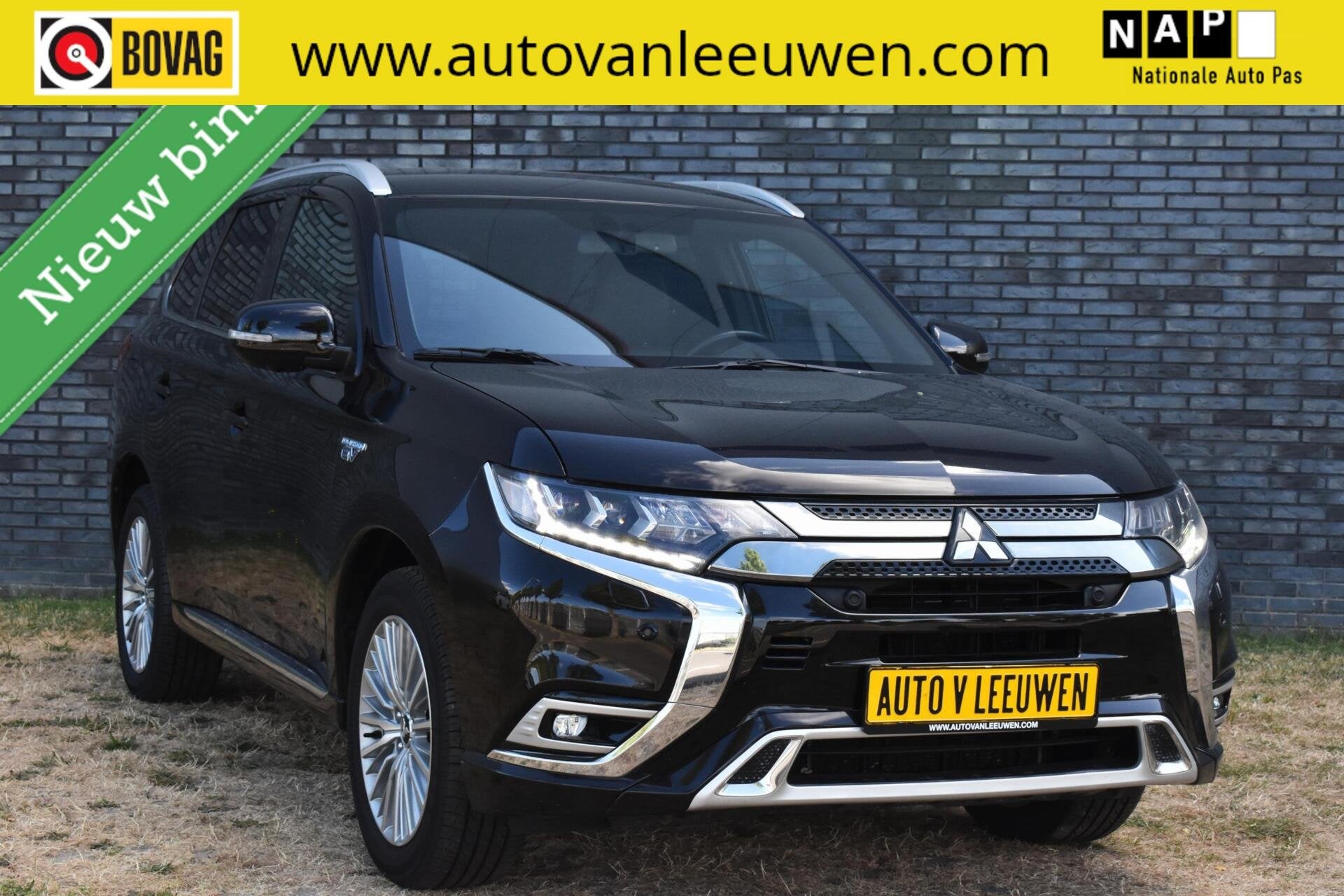 Mitsubishi Outlander 2.4 PHEV Diamand Edition LEDER VOL! 360, Auto's, Euro 6, 4 cilinders, Zwart, Leder