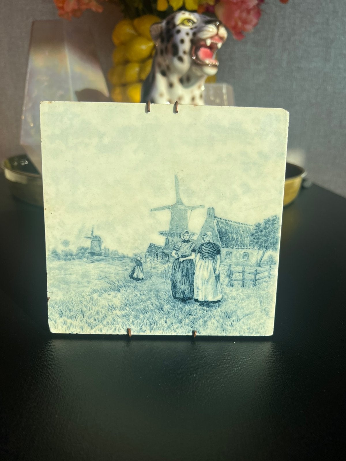 Oude antieke keramische tegel, Ophalen of Verzenden