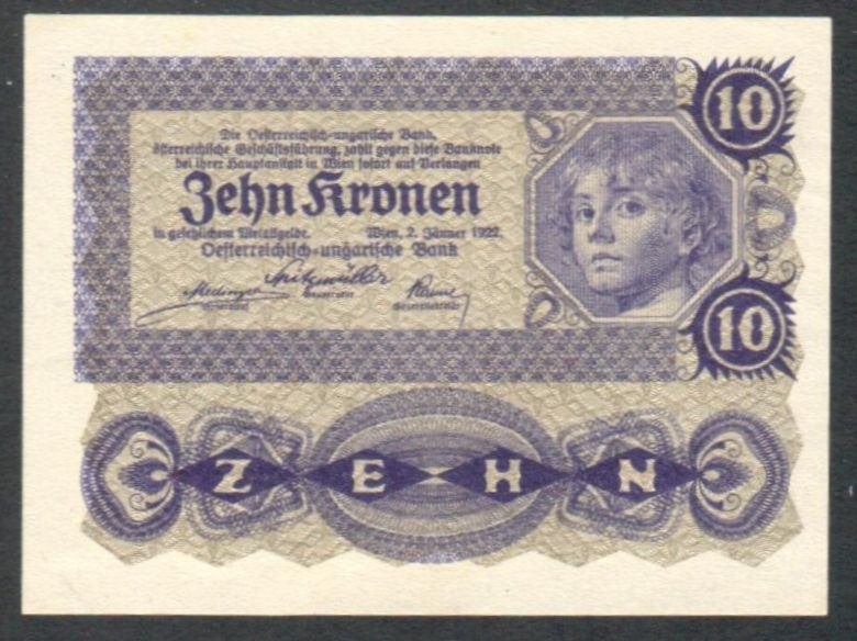 Bankbiljet - Oostenrijk 10 Kronen 1922 - UNC., Ophalen of Verzenden, Oostenrijk, Los biljet