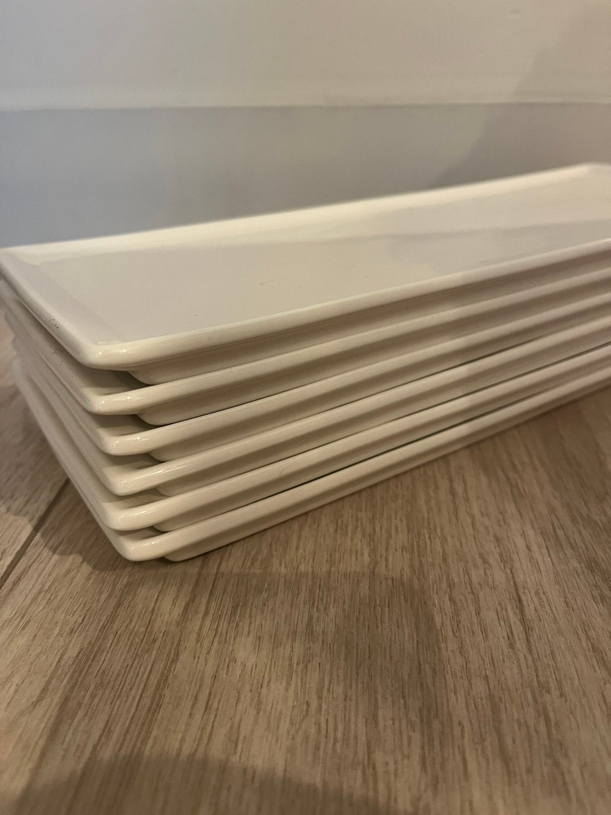 6 rechthoekige borden, Huis en Inrichting, Keuken | Servies, Ophalen, Zo goed als nieuw, Overige stijlen, Bord(en)
