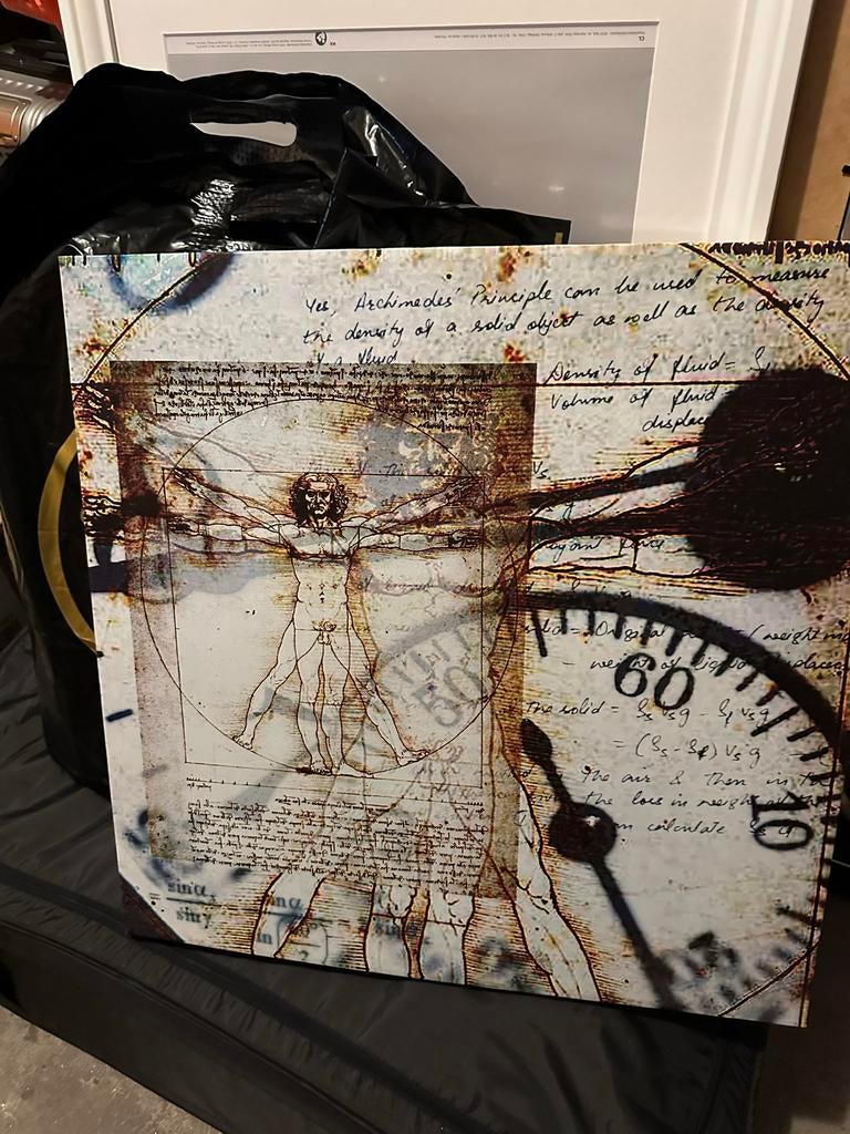 Vitruviusman canvas met Archimedes' Principe 60x60 cm, Huis en Inrichting, Woonaccessoires | Schilderijen, Tekeningen en Foto's