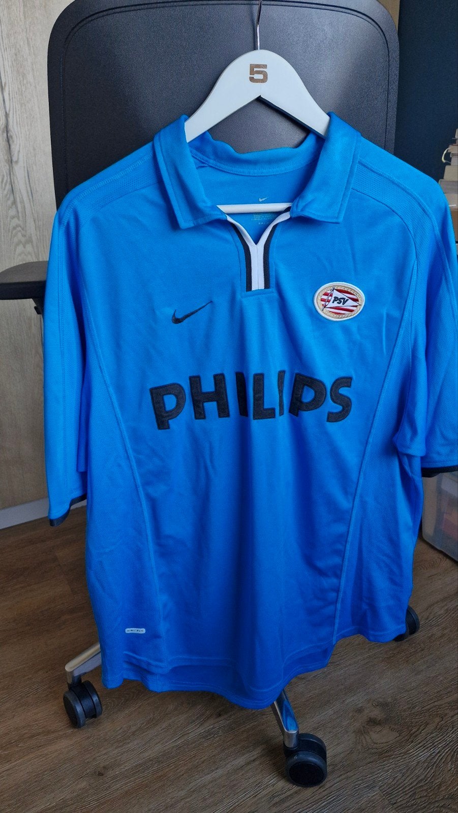 PSV Uitshirt 2002-2003 Maat L - Nike Philips, Maat 52/54 (L), Blauw, Nike, Ophalen of Verzenden