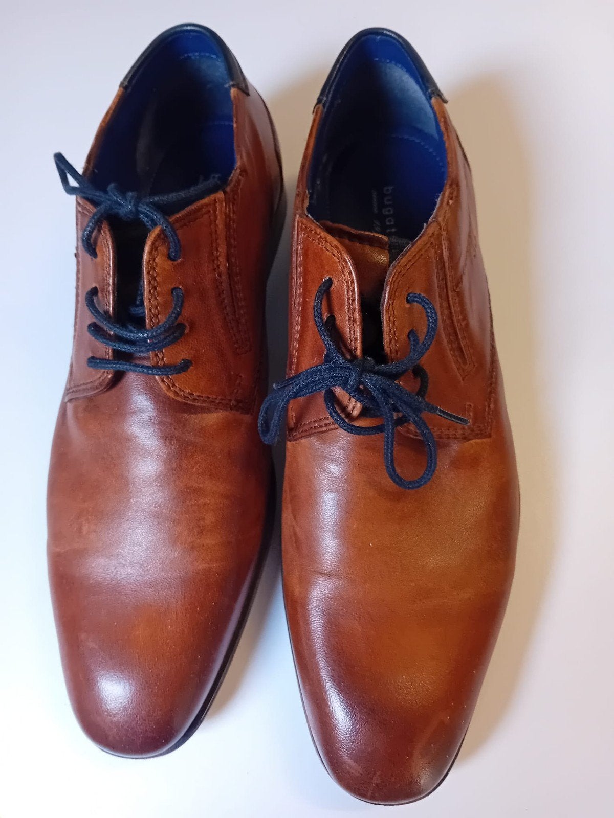 Nette Schoenen - Cognac Leer, Ophalen, Bruin, Zo goed als nieuw, Veterschoenen
